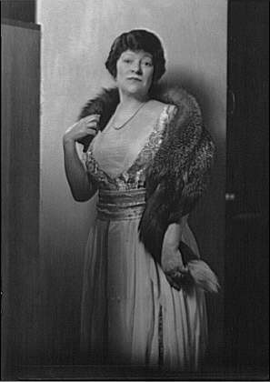 Photo:Mrs B K Archibald Portrait Photograph 1921 Fur Stole Dress