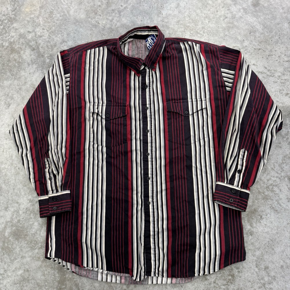Vintage 90s Roper Pearl Snap Western Cowboy Shirt in Rodeo Blue Stripes for Men 2XL