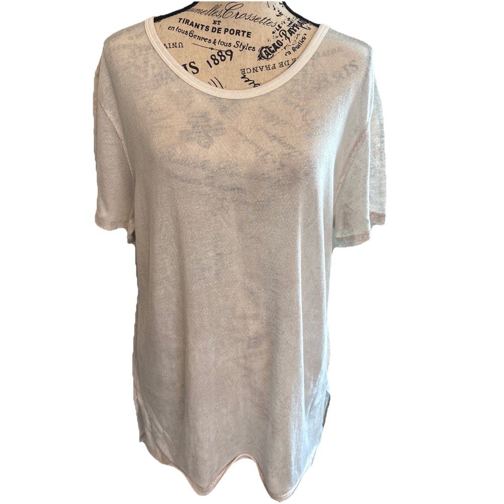 We The Free Oversized Soft Medium White Soft Tee Tshirt Snake Print Sheer Lounge