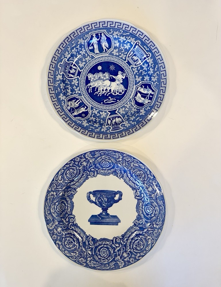Vintage Spode Blue Room Collection Porcelain Plates Set Of 2