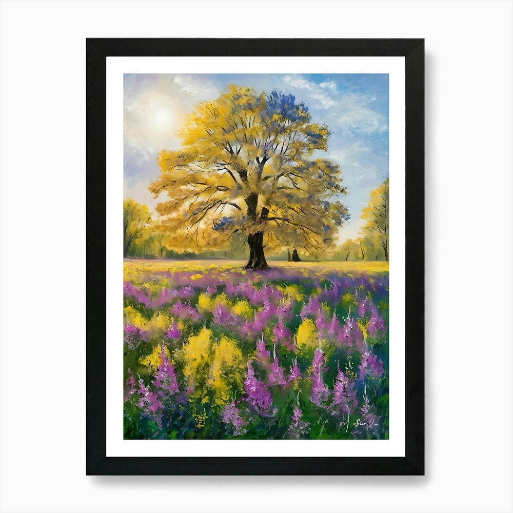 Tree In A Field 5 Art Print Framed Wall Art Poster Canvas Print Picture