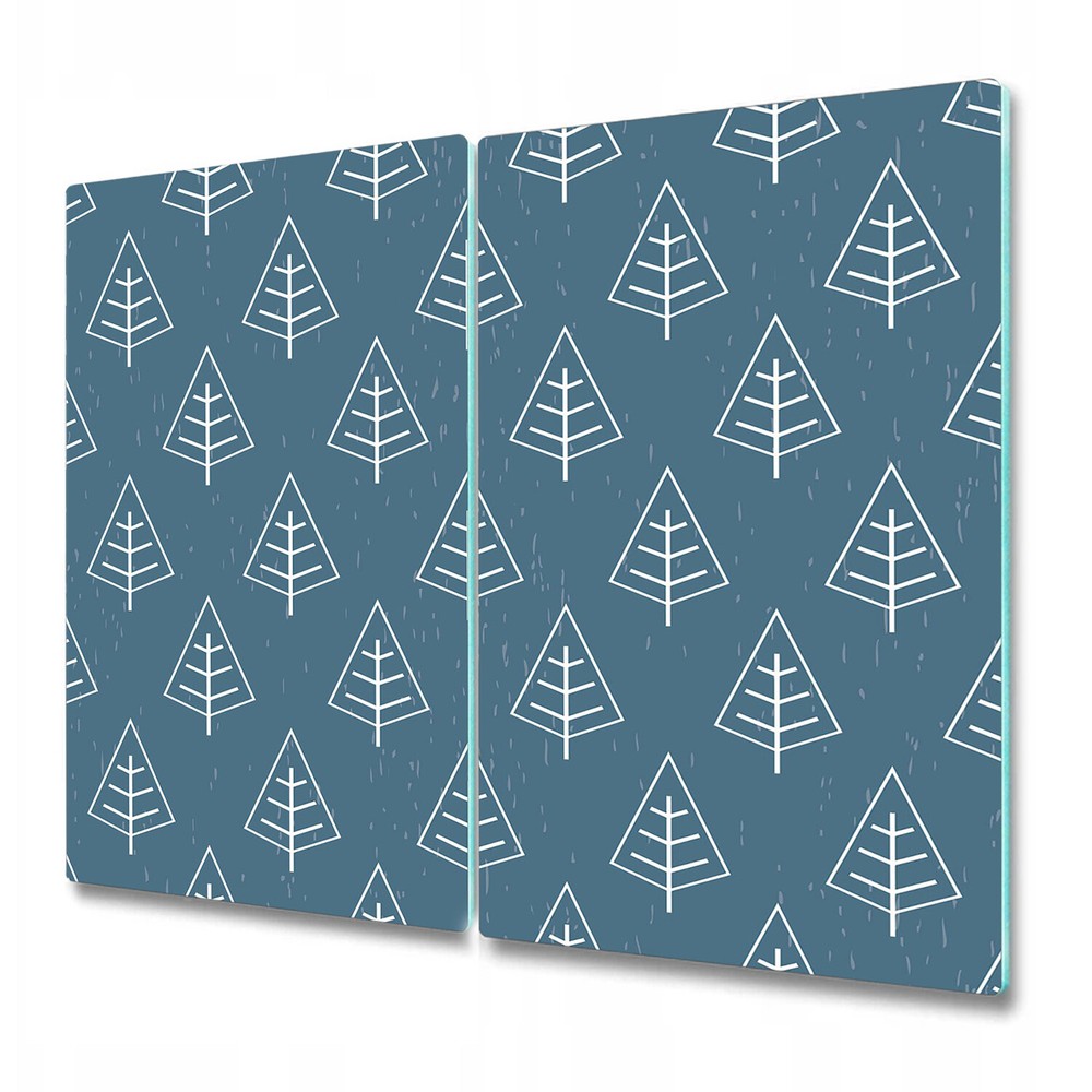 Serving Chopping Board Southwest tribal trees Blue geometric forest 2x30x52