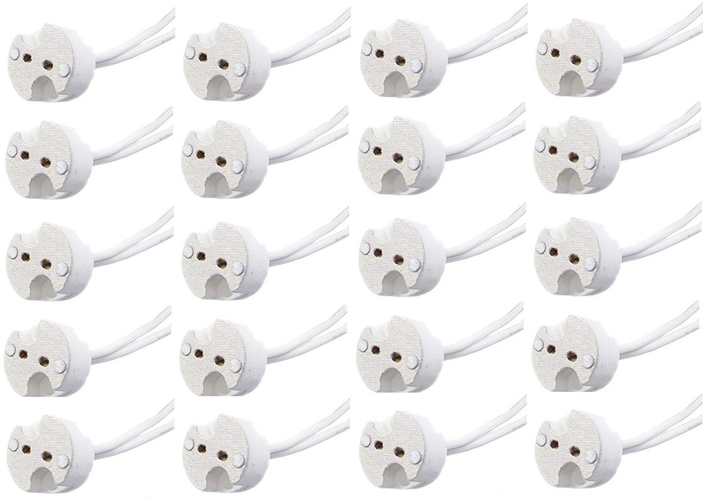 20-Pack MR16 GU5.3 LED Halogen Lamp Ceramic Socket Wire Connector