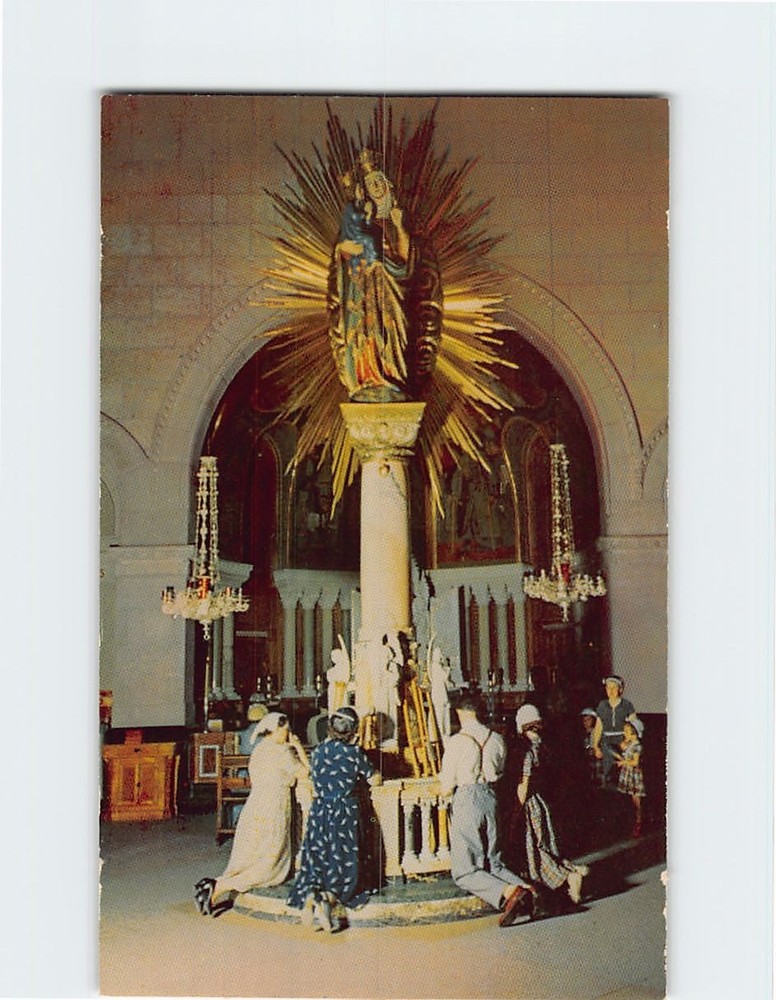Postcard Miraculous Statue Basilica of Sainte-Anne-de-Beaupré Quebec Canada