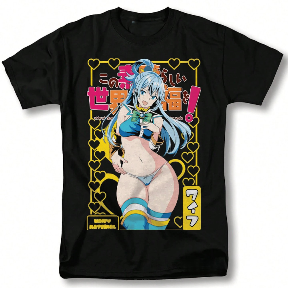 Waifu Anime Shirt Aqua Konosuba Cosplay Senpai Manga Graphic T-Shirt