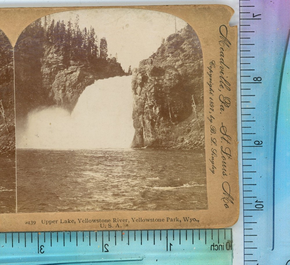 Upper Lake Yellowstone River Yellowstone Park Keystone Stereoview