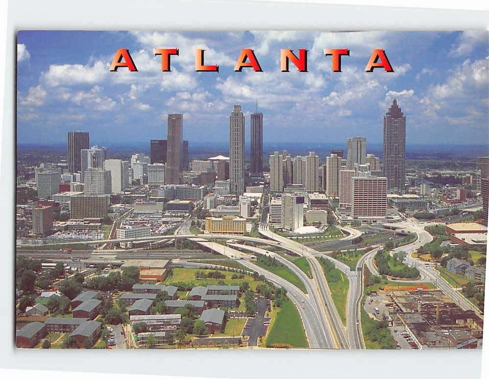 Postcard Aerial View Atlanta Georgia USA