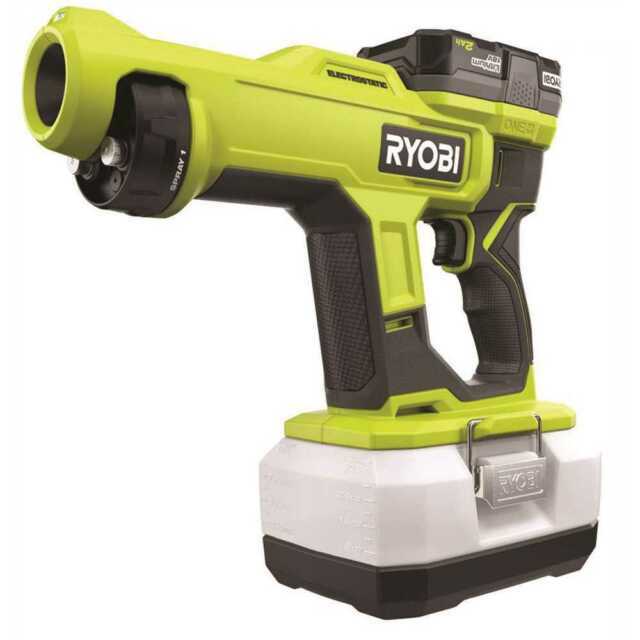 Ryobi Cordless Handheld Electrostatic Sprayer Kit PSP02K2 for Easy Disinfecting
