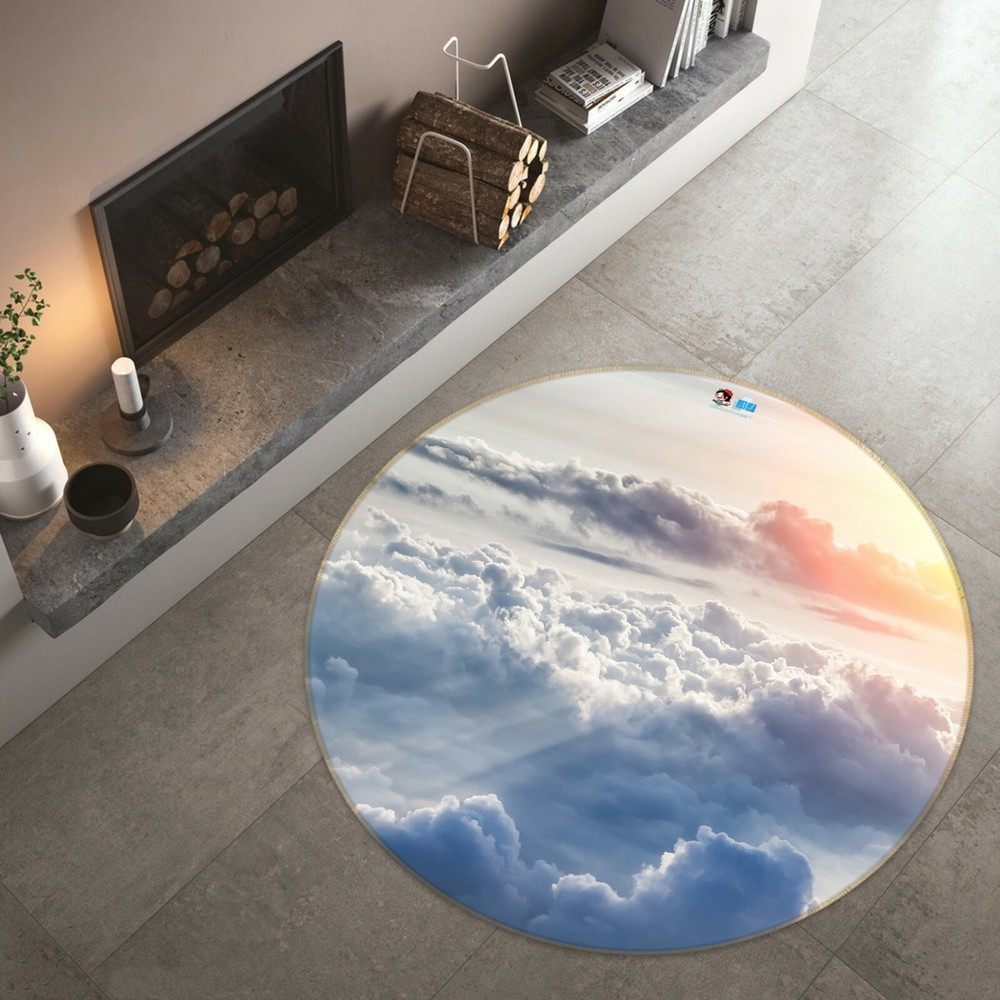 3D Sky White Clouds NAO3803 Game Rug Mat Elegant Photo Carpet Mat Fay