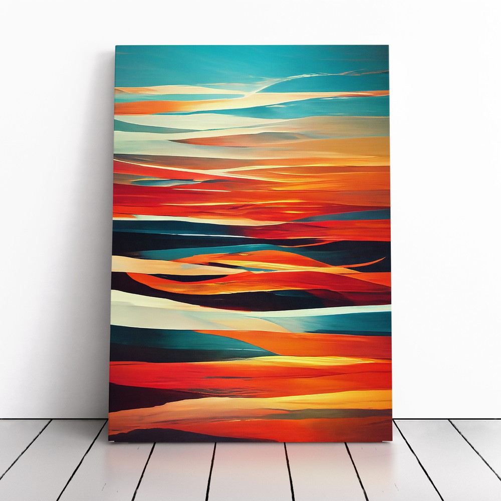Sunset Abstract No.1 Canvas Wall Art Print Framed Picture Home Office Decor