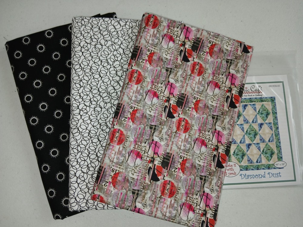 Lot 3 yd quilt kit w/pattern Fabric Cafe focus light dark QSQ free ship HTF