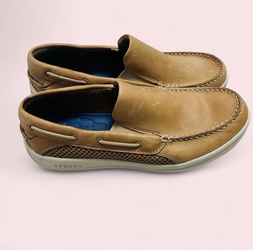 Sperry Mens Gamefish Slip-On Boat Shoes Size Mens 9.5 STS16617 Tan
