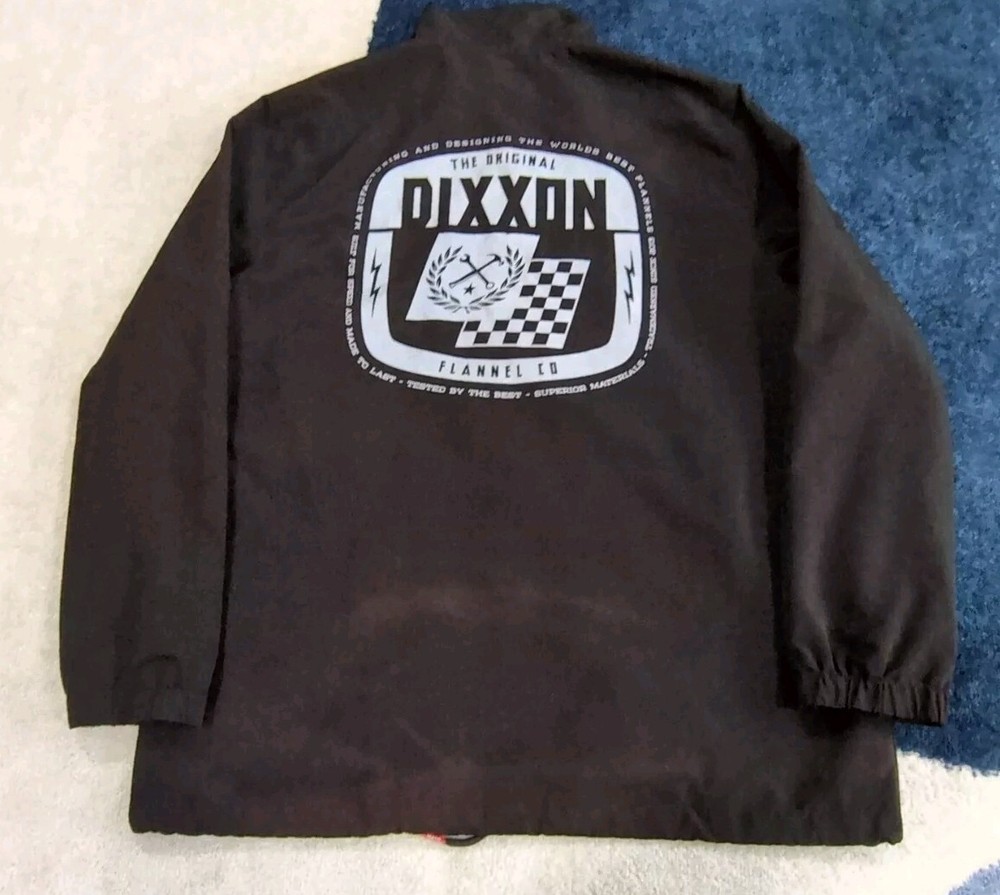 Dixxon Flannel Co Shop Garage Jacket Button Up Windbreaker Hot Rod Shop Black XL