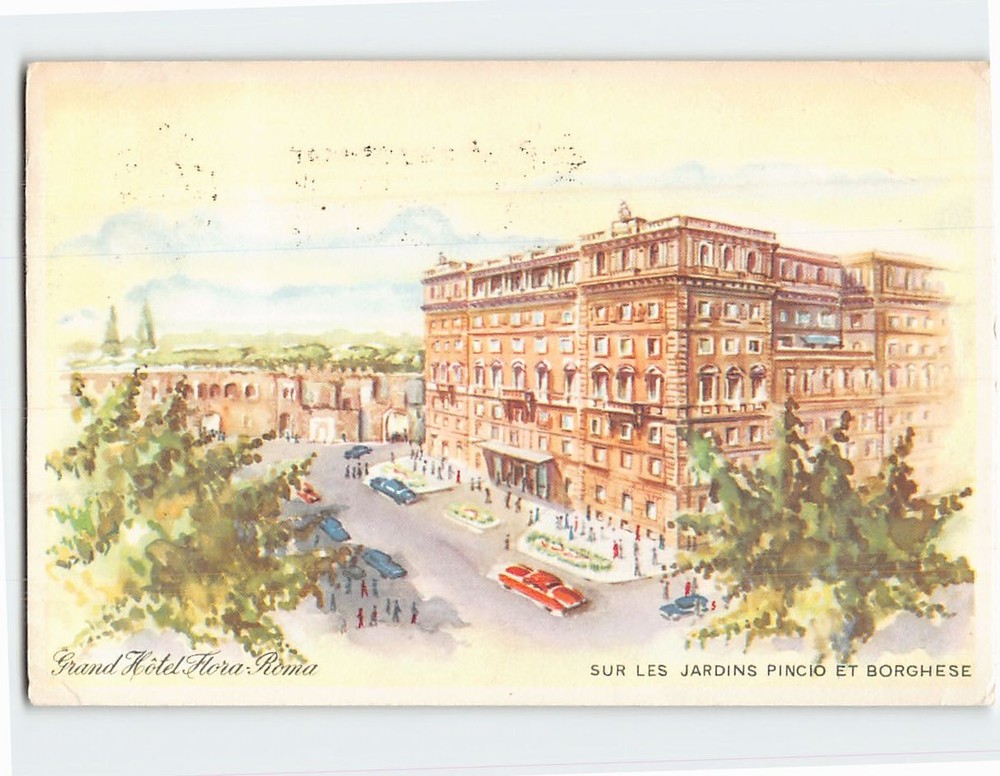 Postcard Grand Hotel Flora in Rome Italy