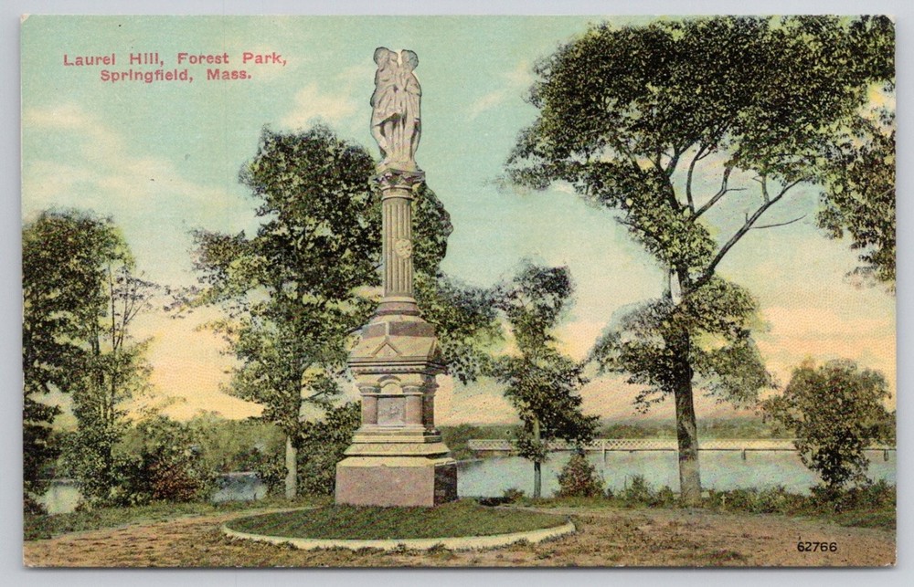 Laurel Hill Forest Park Springfield MA Monument Undivided Back Postcard c1905