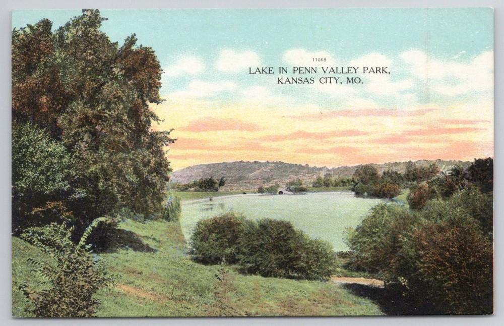 Penn Valley Park Lake Kansas City MO Vintage Postcard S. H. Knox & Co.