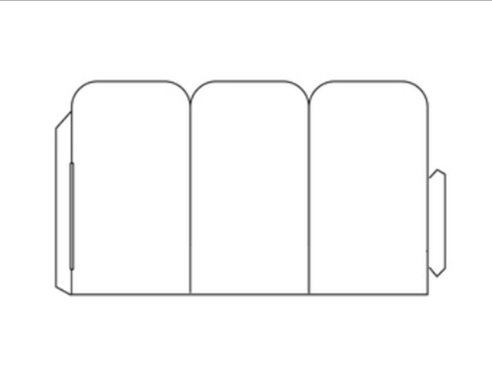 Tri-Fold Table Tent with Round Edges 6x10 White 67lb Vellum 250 Sheets