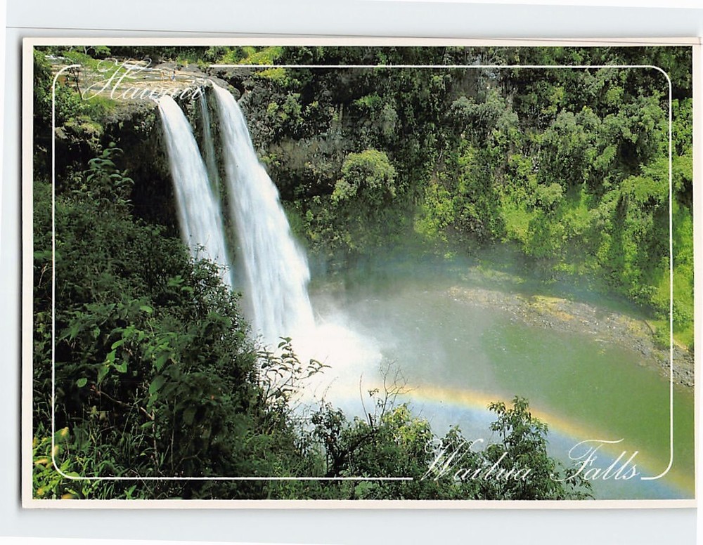 Postcard Wailua Falls Kauai Hawaii USA