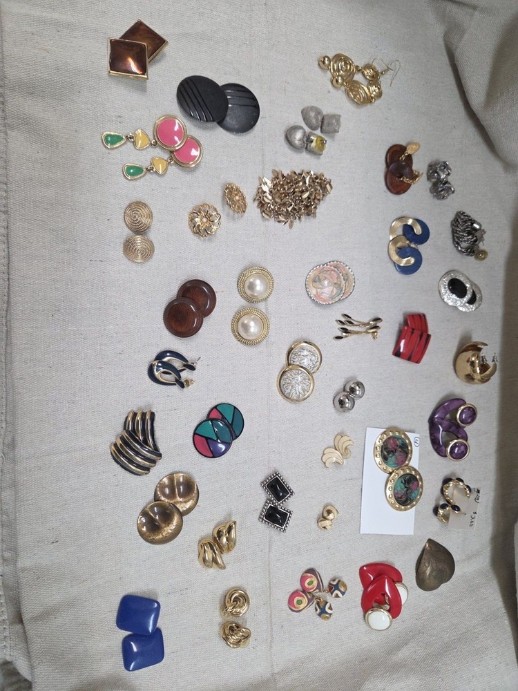 Vintage Earrings 37 Pair Lot
