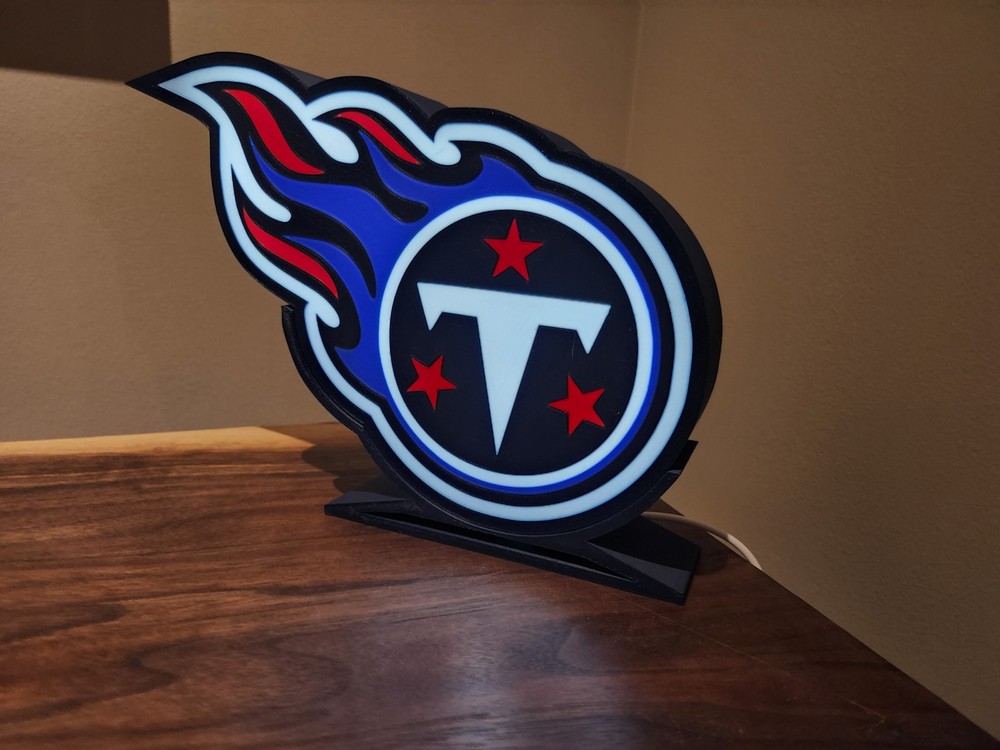 Tennessee Titans Glowing LED Lighted Sign for Ultimate Fan Decor and Game Room Display
