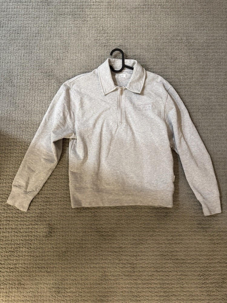 Saturdays NYC Grey Quarter Zip Sweatshirt Mens XS