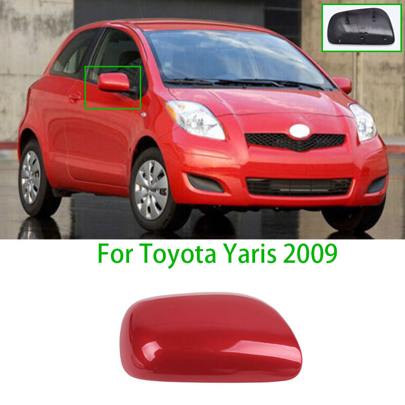 For Toyota Yaris 2009 Red Right Side Rearview Side Wing Mirror Shell Cover Cap