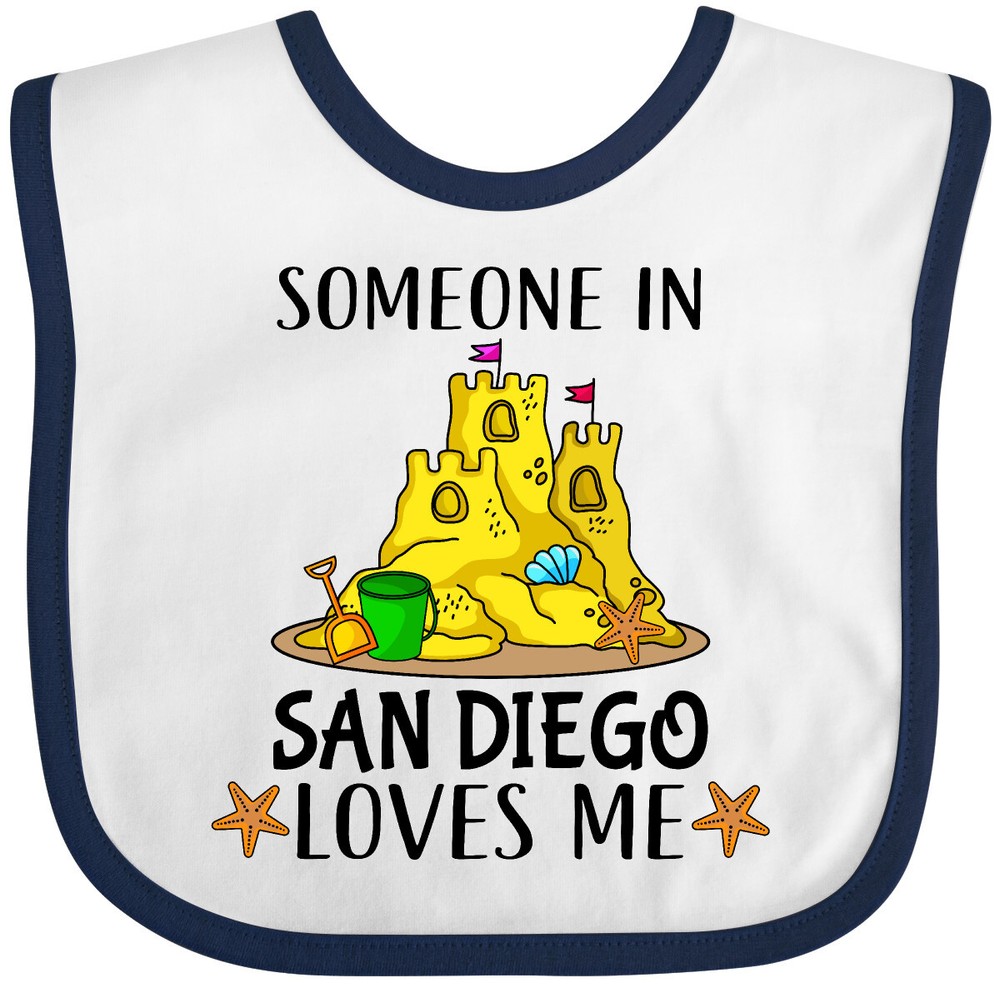Inktastic Someone In San Diego Loves Me Baby Bib Trip Apparel Childs Clothing