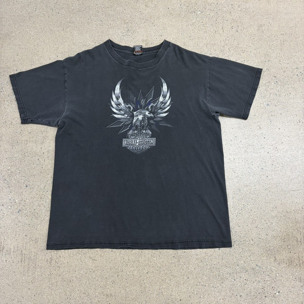 Vintage Y2K Harley Davidson Chrome Eagle T Shirt Men’s XL 2000’s Biker Grunge