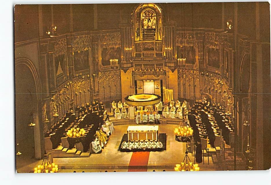 Postcard Interior Basilica of Montserrat Spain