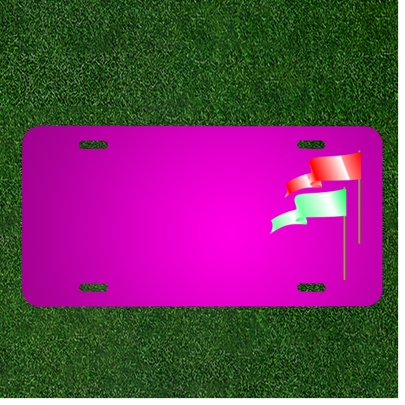 Design Your Custom Car License Plate with Names on Red and Green Flags