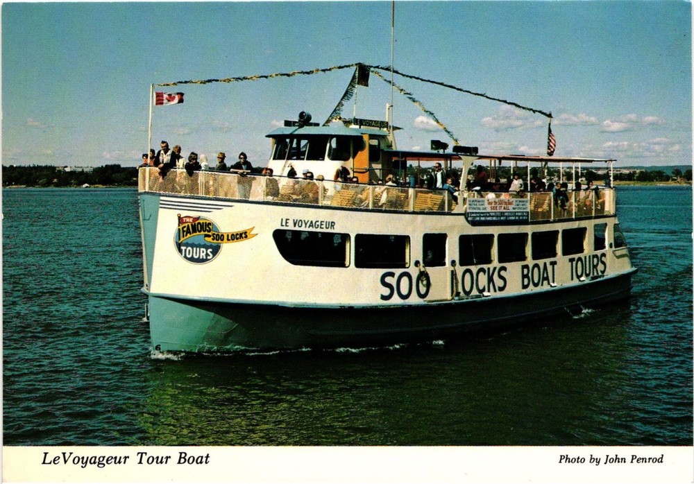 LeVoyageur Soo Locks Boat Tour Sault Ste. Marie Michigan Postcard