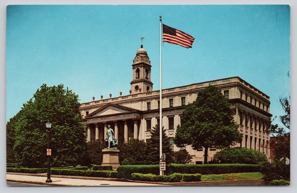 City Hall East Orange NJ Essex County Photochrome Postcard