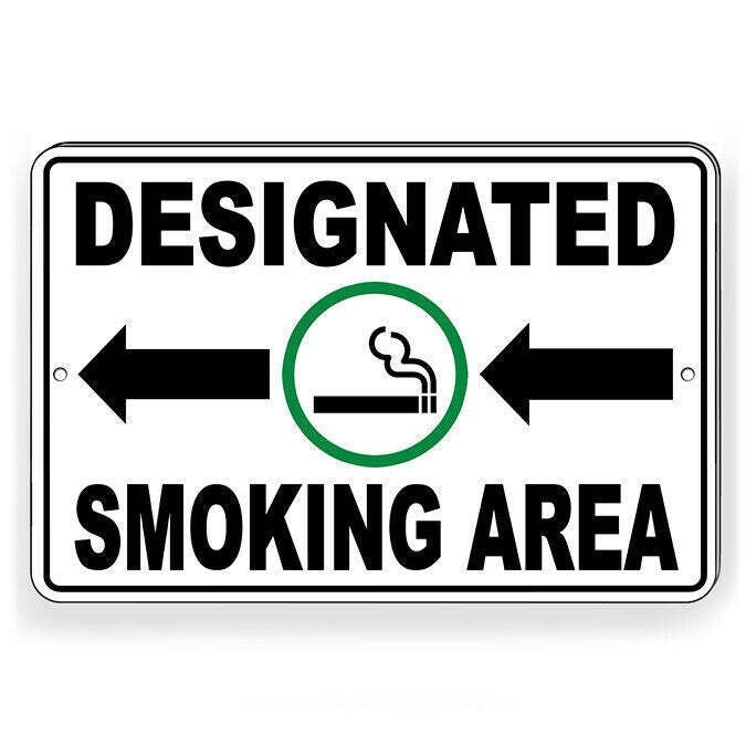 Designated Smoking Area Arrows Left Sign / Decal   SSP002 / Magnetic Sign