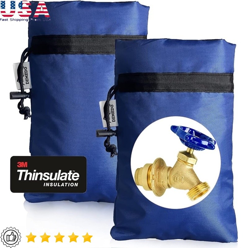 Outdoor Faucet Cover Insulated Protector Drawstring Winter Freeze Protection New