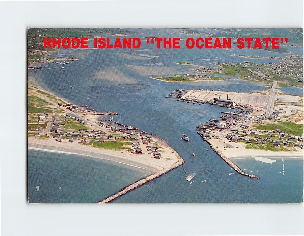 Postcard Bird's Eye View of Rhode Island's Coastline Rhode Island USA