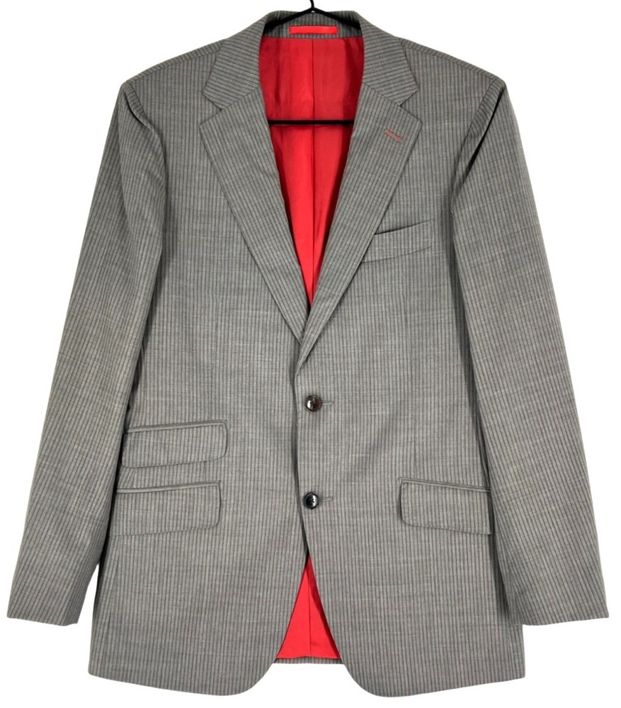 Suitsupply Mens Pure Wool Blazer Jacket Size UK 38 EU 48 Gray Tweed