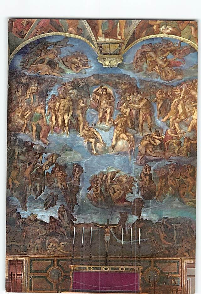 Postcard The Last Judgement by Michelangelo Sistine Chapel Vatican