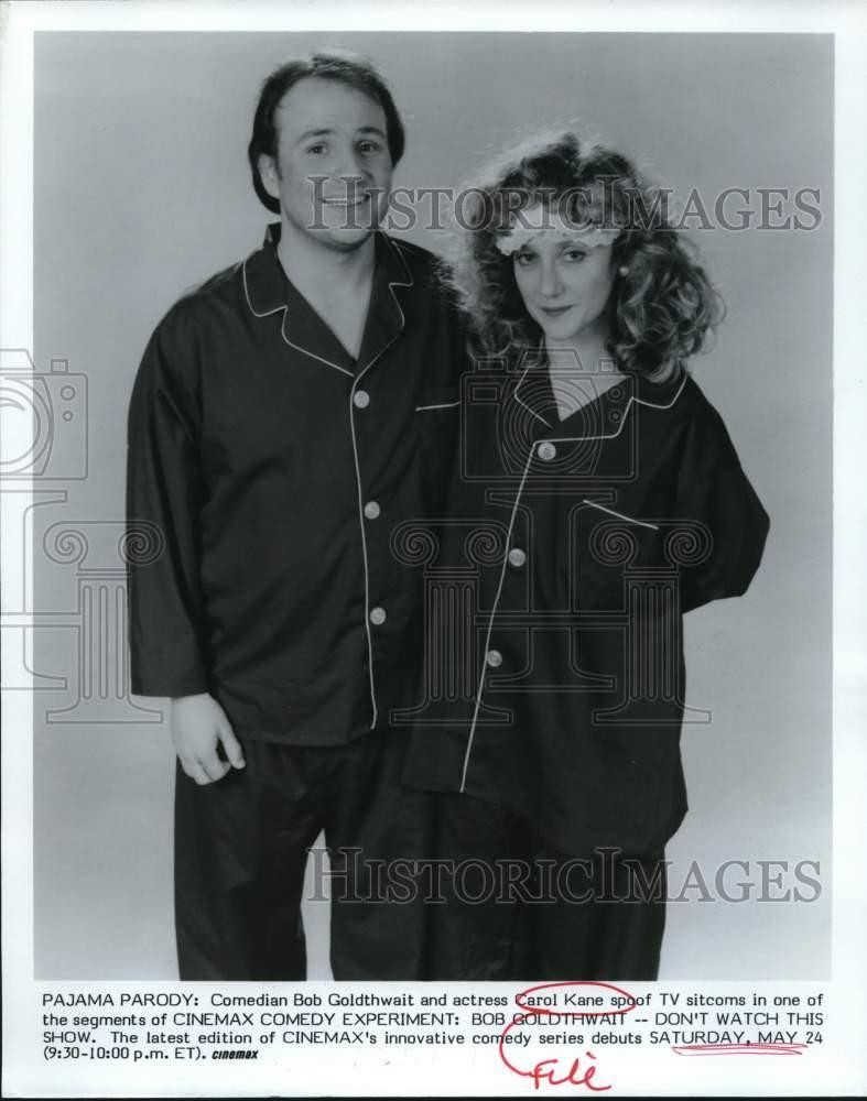 1986 Press Photo Bob Goldthwait and Carol Kane on 