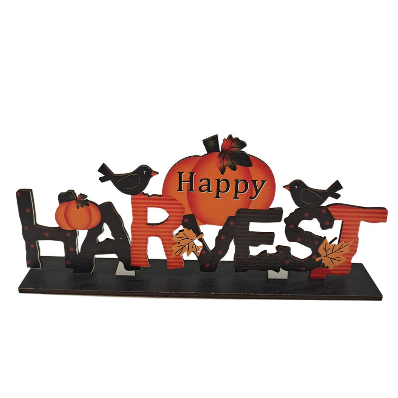 Thanksgiving Party Decoration Wooden Pendants Tabletop Ornaments Decor For Home