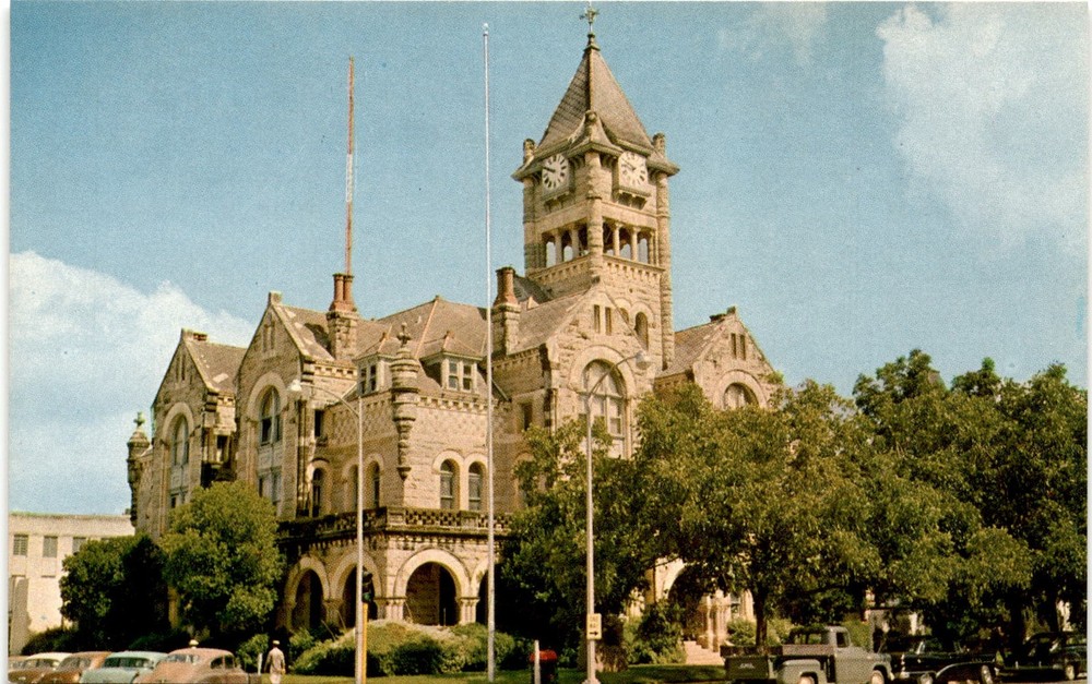VICTORIA, Texas, Victoria County Court House, Texas Gulf Coast, Postcard