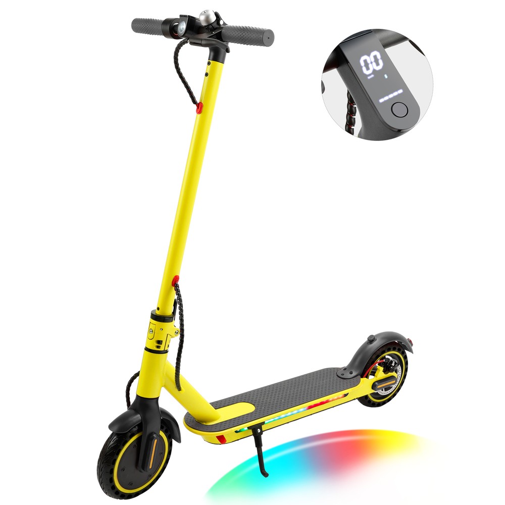 8.5 Inch 350W Folding Electric Scooter 35KM Range 30km/h Speed App Connected Commuter Yellow US