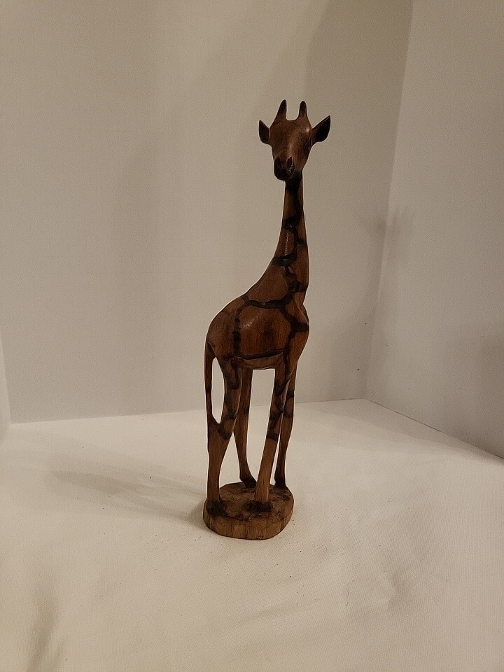 Hand Carved Wood Girrafe One Solid but Lightweight Piece