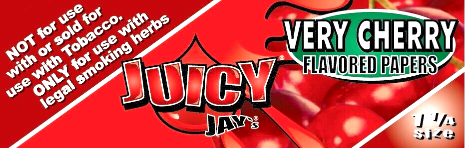 Juicy Jay's 1 1/4 Rolling Papers Very Cherry Flavored  USA SHPD Best Price!