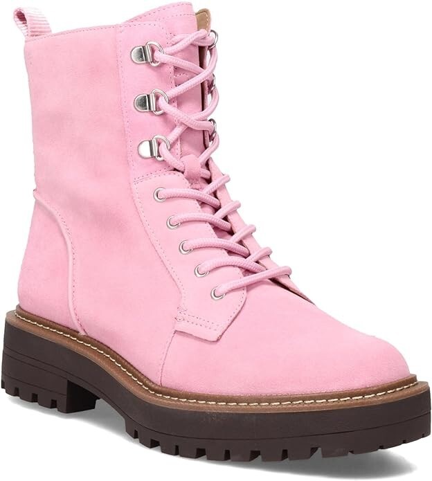New Sam Edelman Pink Suede Leather Lue Bootie Size 7.5 for Women