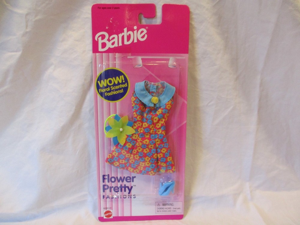 vintage 1996 NIB Mattel Barbie doll Flower Pretty Floral Scented Fashions #68580