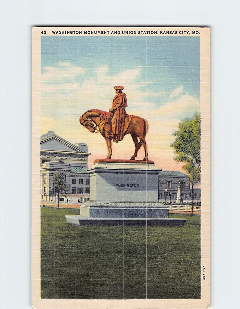Postcard Washington Monument And Union Station Kansas City Missouri USA