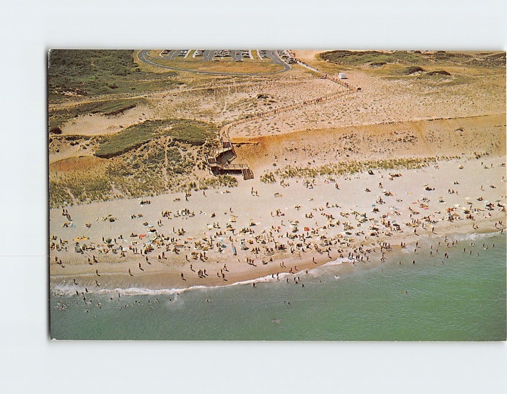 Postcard Aerial View of Marconi Beach National Seashore Wellfleet Cape Cod MA