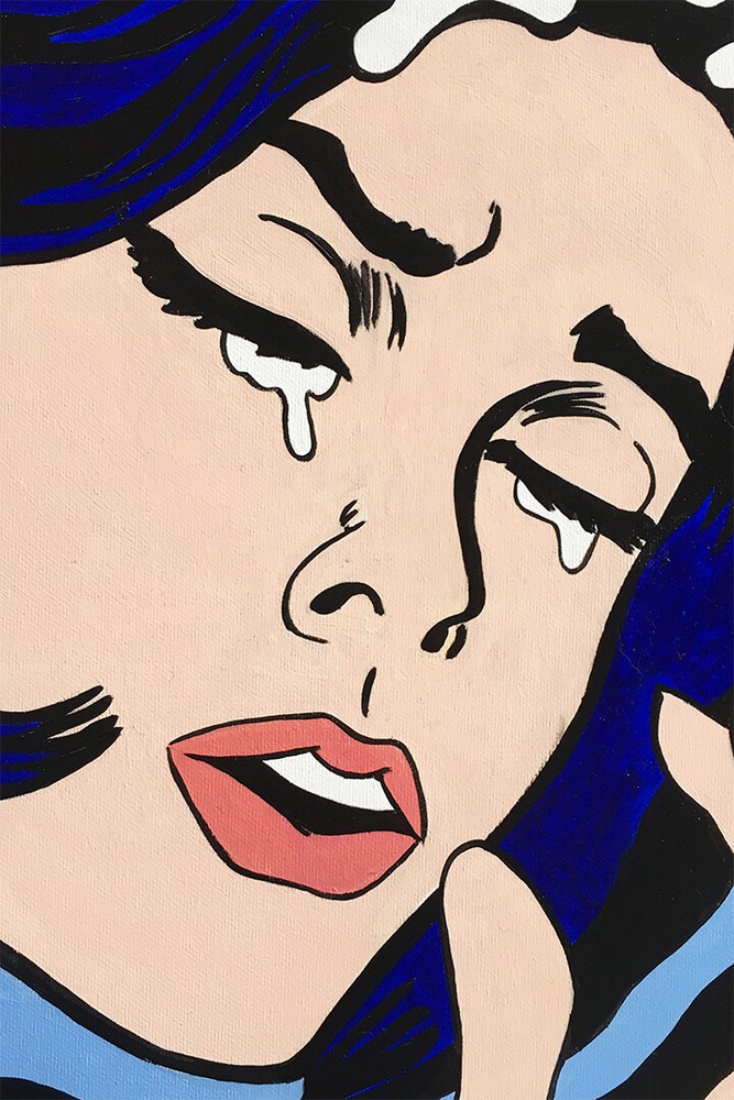 Seductive Girl Roy Lichtenstein Pop Silk Print Wall Art Decor - POSTER 20x30