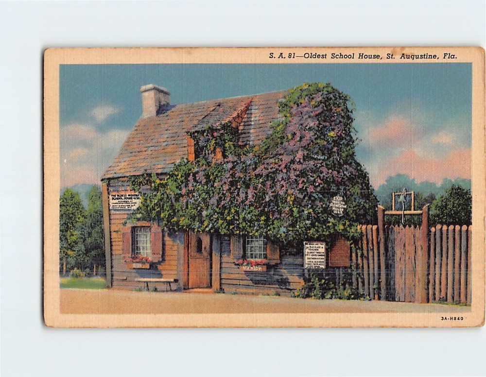 Postcard Oldest School House St. Augustine Florida USA