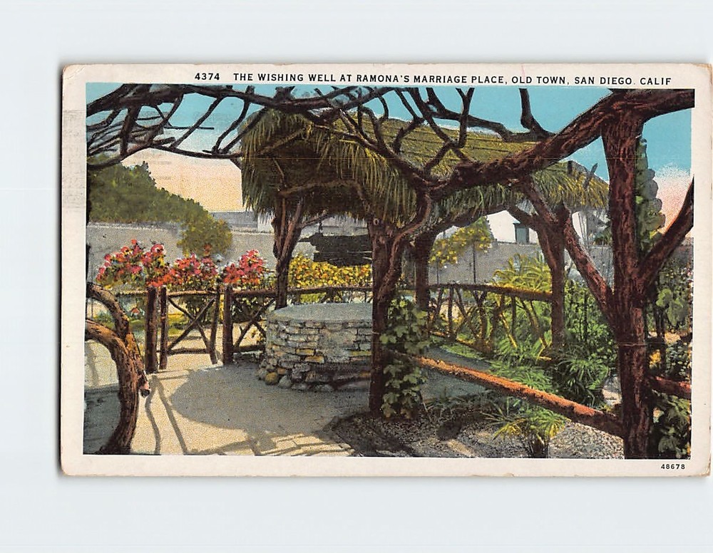 Postcard The Wishing Well At Ramonas Marriage Place Old Town San Diego CA USA